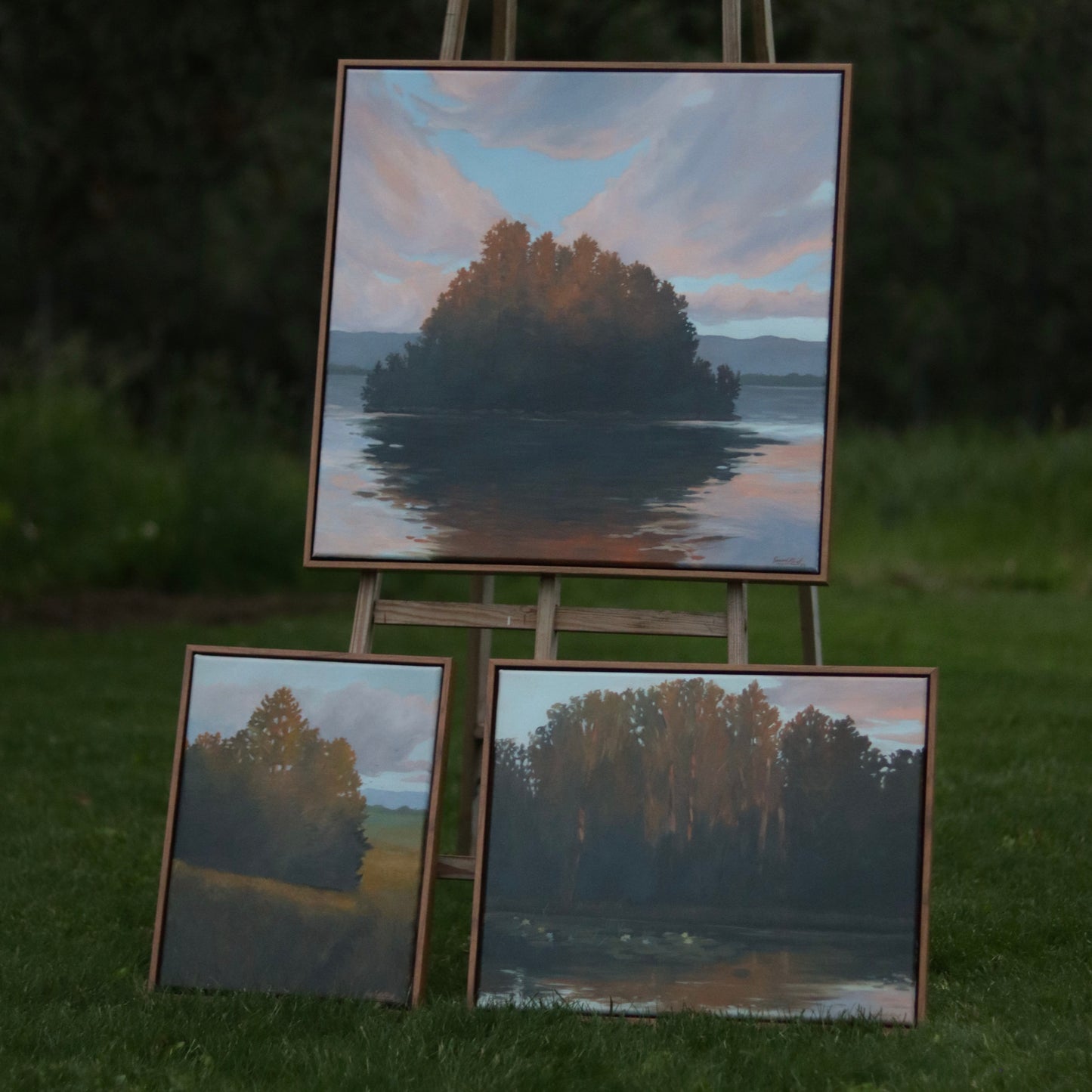 Golden Hour Painting I “Golden Lakeside”