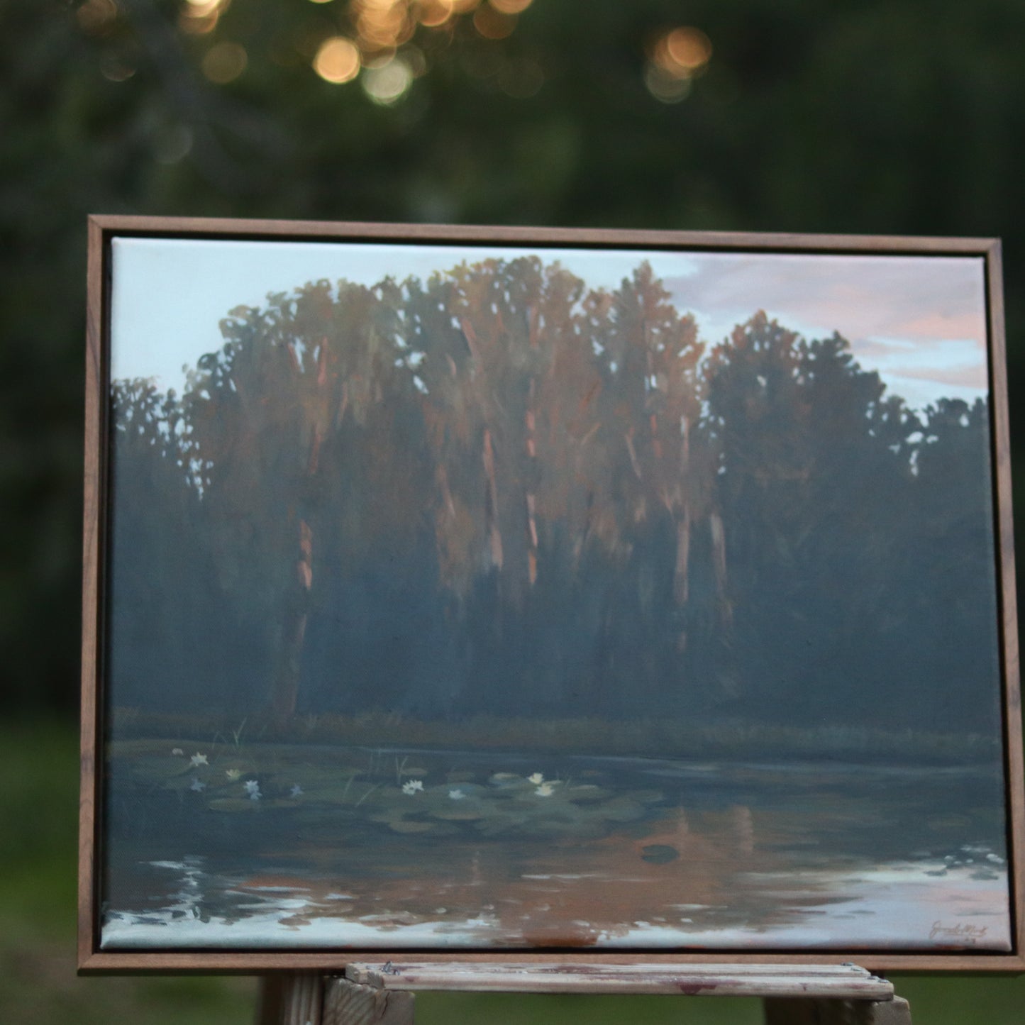 Golden Hour Painting I “Golden Lakeside”